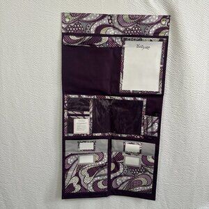Thirty-One Wall Door Hanging Organizer Purple Multicolor Pockets Paisley
